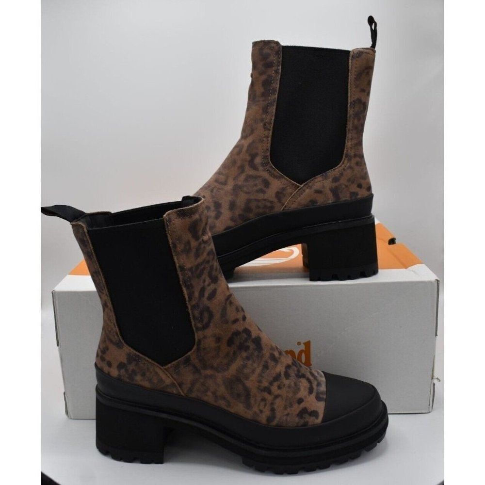 Timberland Womens Size 7 Kori Park 2.0 Brown Nubuck Leopard Print Chelsea Boots - Picture 8 of 12